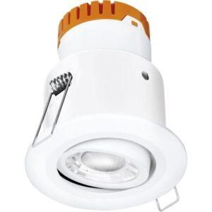 *Enlite E8™ 8W Adjustable Dimmable Fire Rated LED Downlight 3000K 610lm 60° white