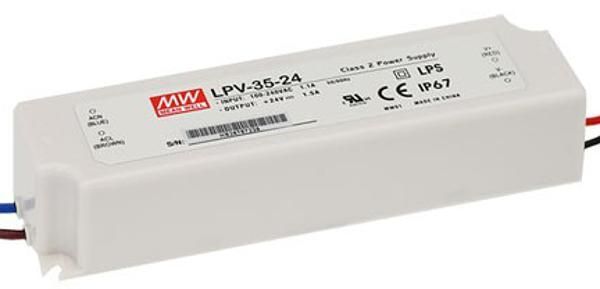 LPV-35-24 Mean Well Power Supply for 24V LED trips 36W