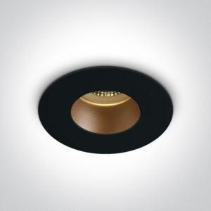 ONE DEEPREFLECT deep GU10 LED bulb mounting ring Ø7.9cm black/brass