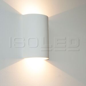 LED plaster wall light 2x3W, UP&DOWN, round, warm white