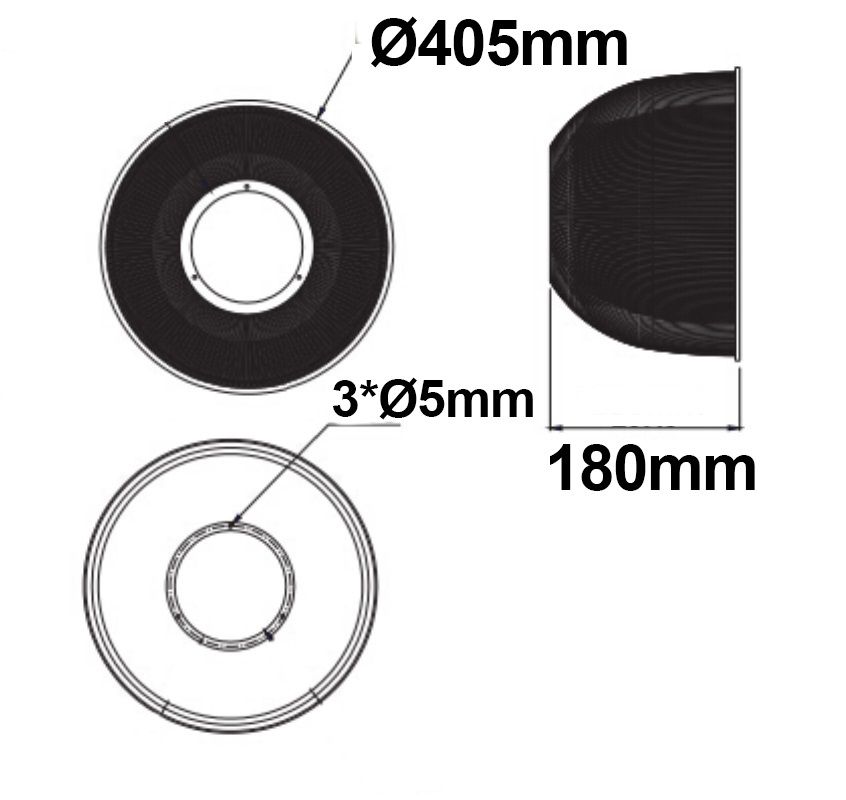 PC-reflector for LED highbay luminaire module FL, 70°, transparent - Image 2