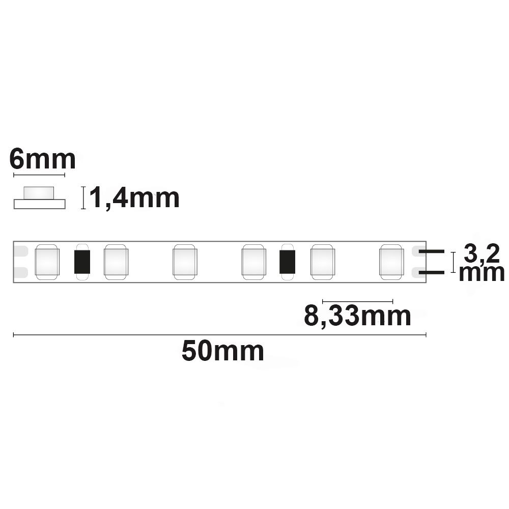 6mm LED CRI930 MICRO strip 24V 15W 3000K 1300lm/m 120LED/m 5m - Image 2