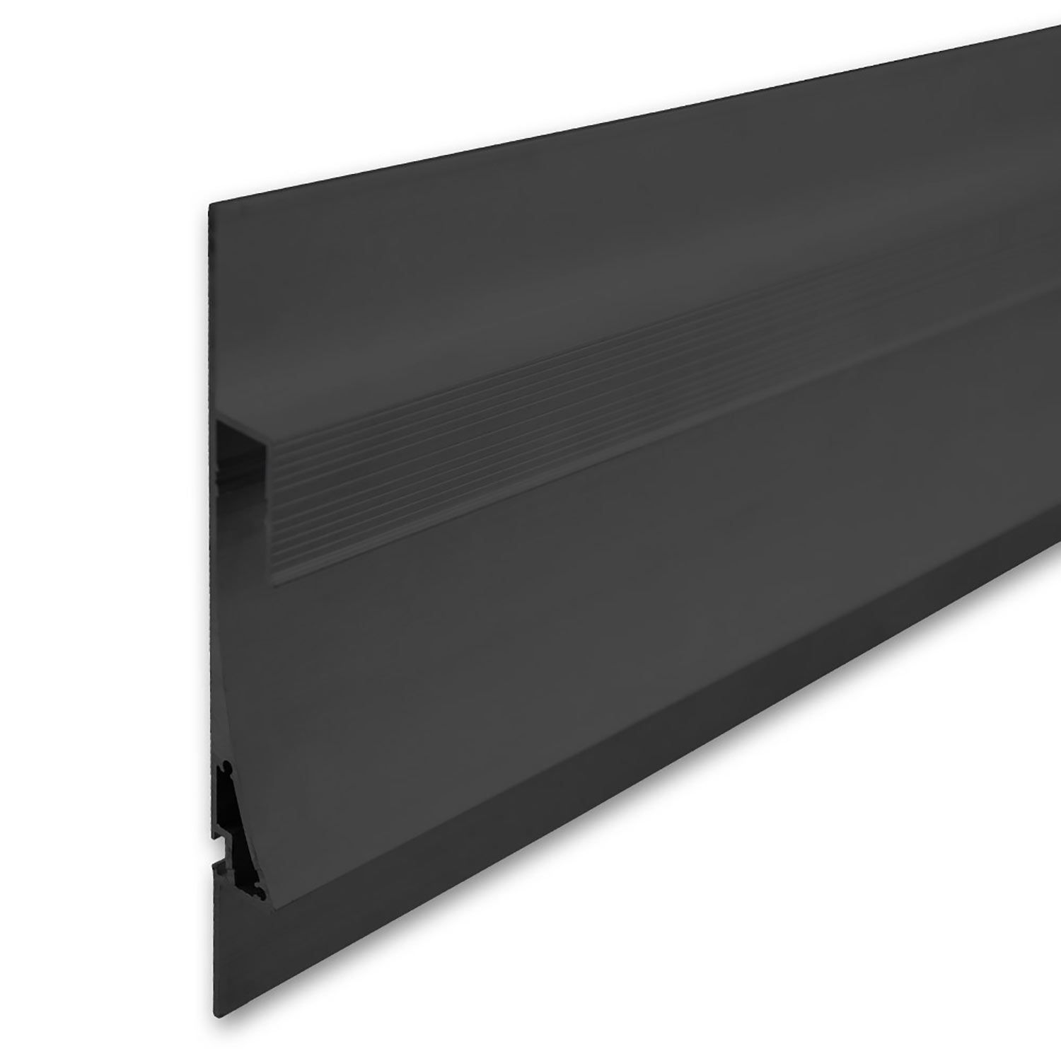 LED drywall light profile Single Curve, black anodised 200cm