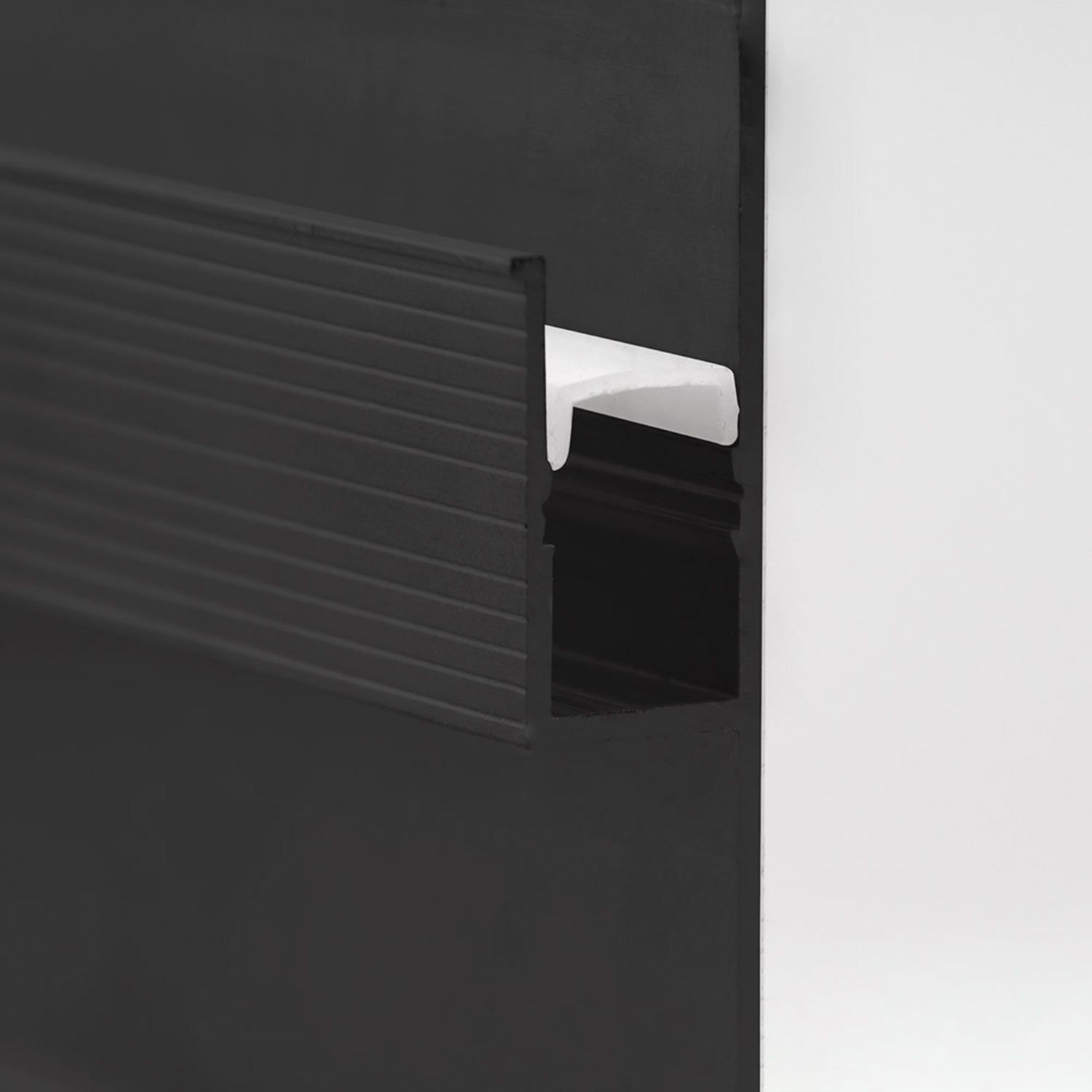 LED drywall light profile Single Curve, black anodised 200cm - Image 5