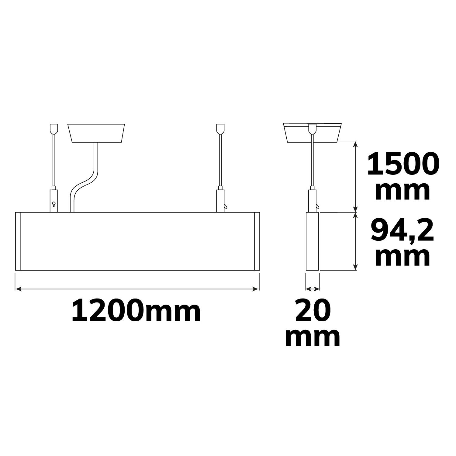 Z-LINE MODULAR Pendant lamp 120cm LED 40W 4000K 3300lm white - Image 3