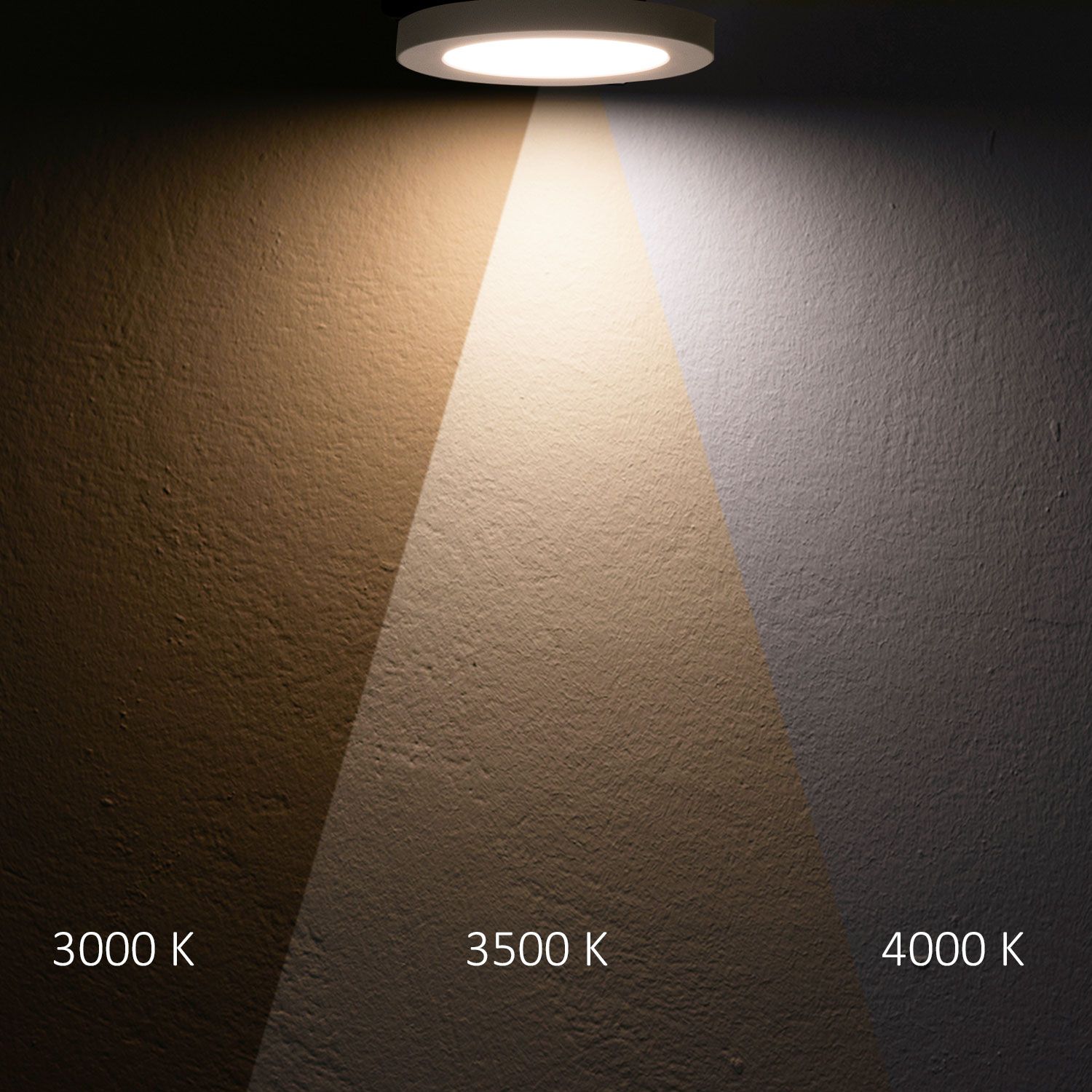LED surface mount/recessed light Slim Flex, 6W, black, ColorSwitch 3000K|3500K|4000K - Image 3
