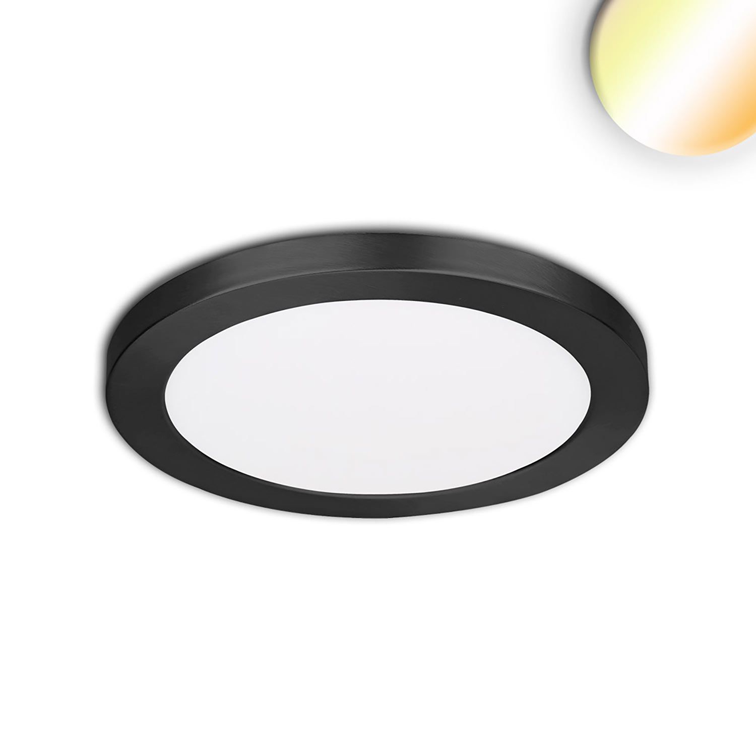 LED surface mount/recessed light Slim Flex, 6W, black, ColorSwitch 3000K|3500K|4000K
