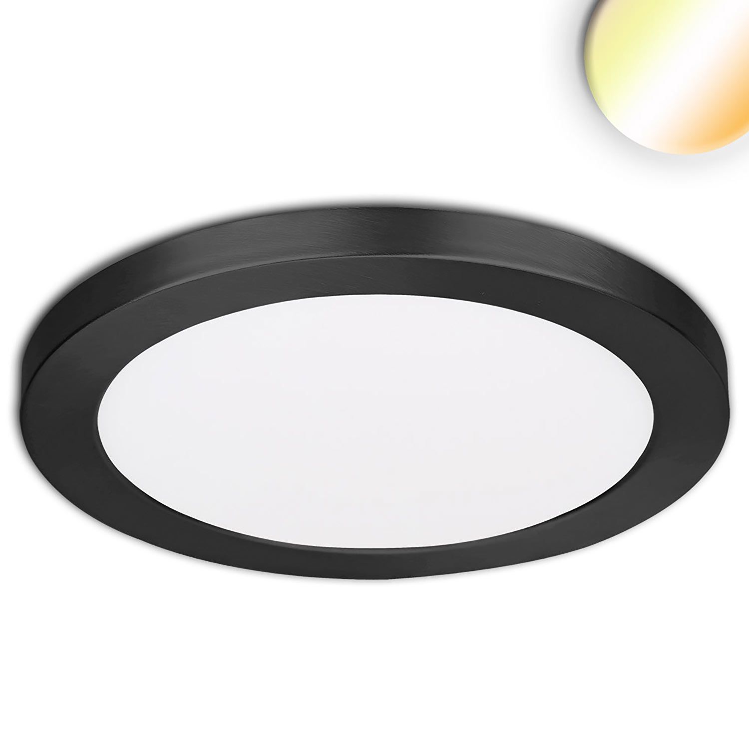 29cm LED surface mount/recessed light Slim Flex, 24W, black, ColorSwitch 3000K|3500K|4000K