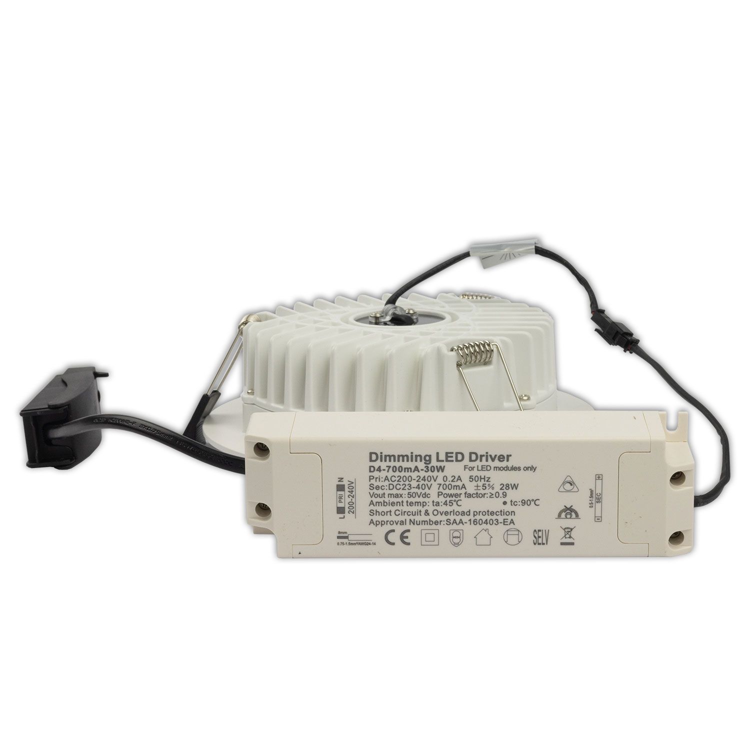 LED downlight glare reduced, 25W, round, DN190, CRI90, Colorswitch 3000K|3500K|4000K, dimmable - Image 2