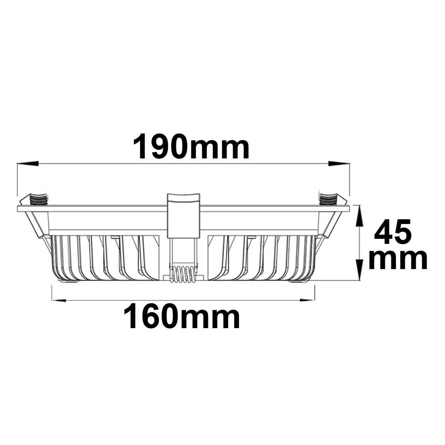 LED downlight glare reduced, 25W, round, DN190, CRI90, Colorswitch 3000K|3500K|4000K, dimmable - Image 3