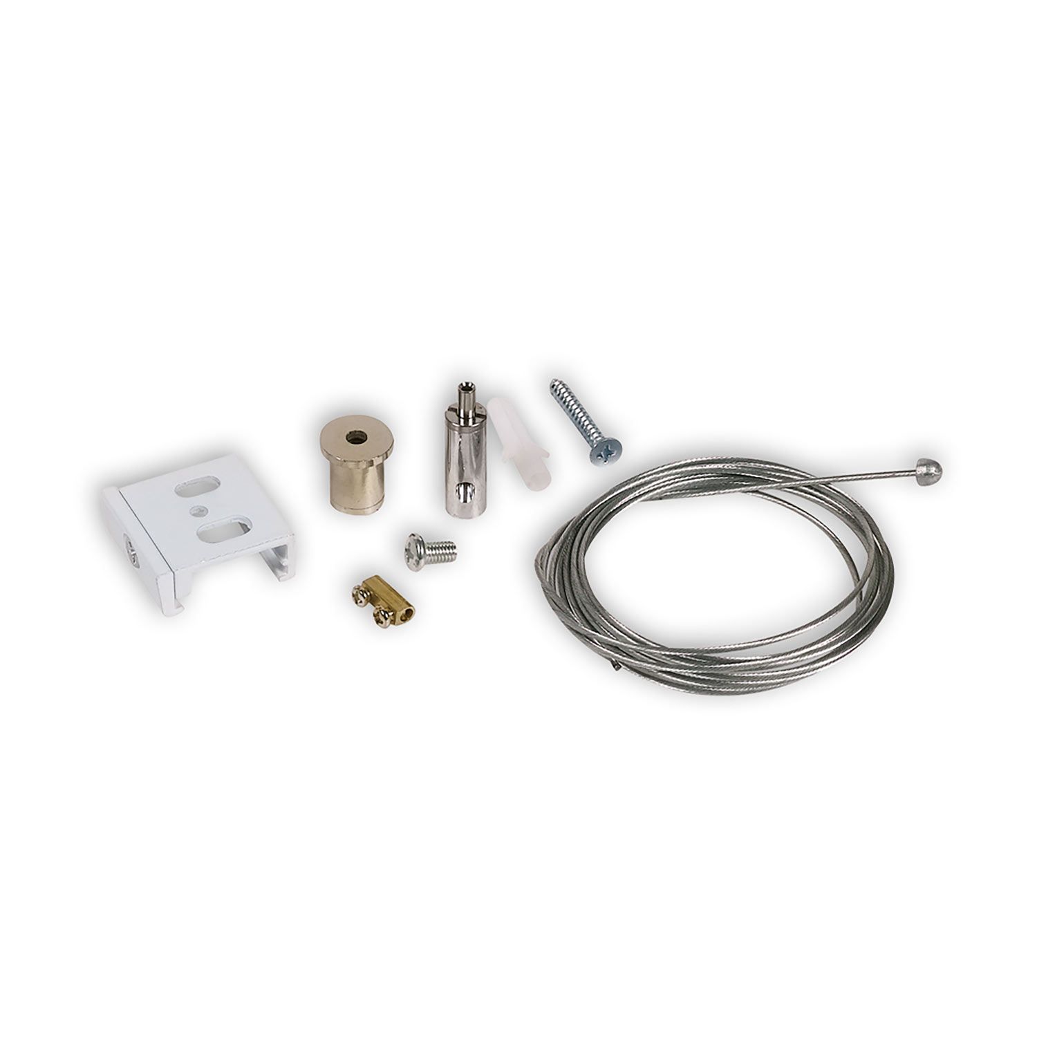 3-phase S1 cable suspension with slide clamp, 10-200cm white