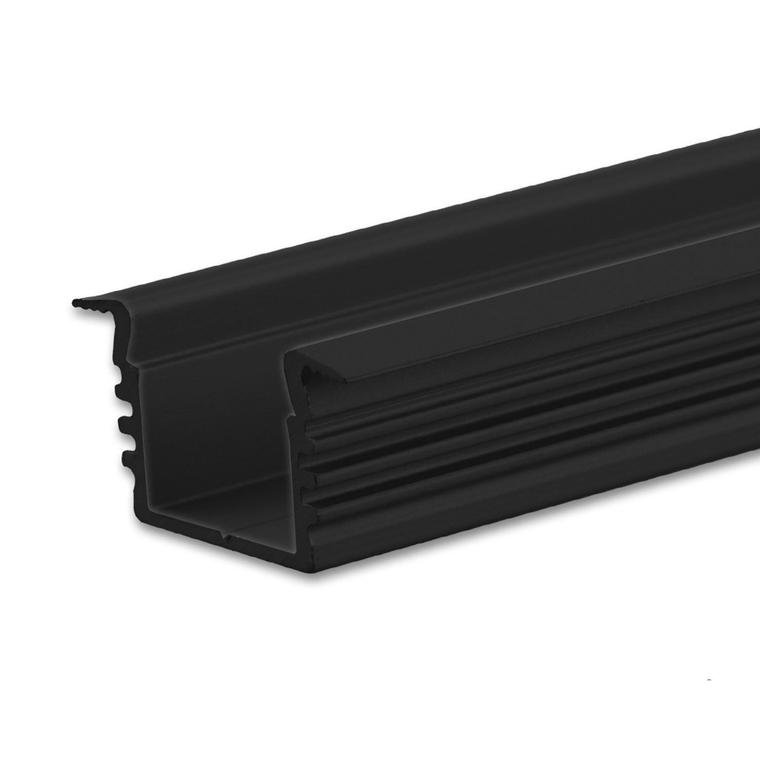 12x17mm LED profile recessed DIVE12 aluminium black, 200cm