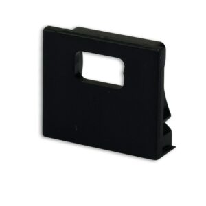 End cap EC78B black for profile PURE12 S with cable bushing, 1 STK