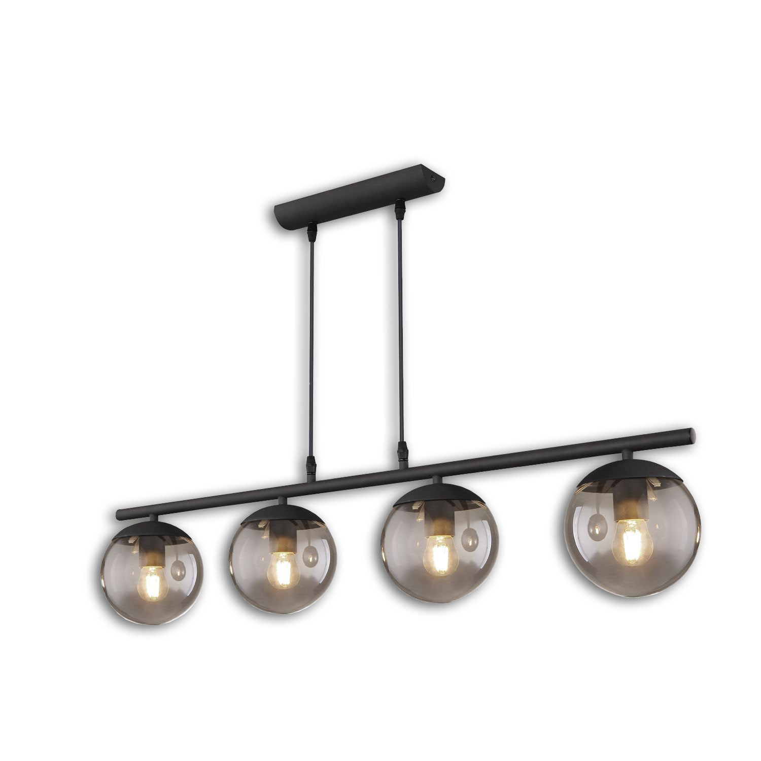 Pendant lamp SEDONA 90CM 4xE27 Black/Smoky