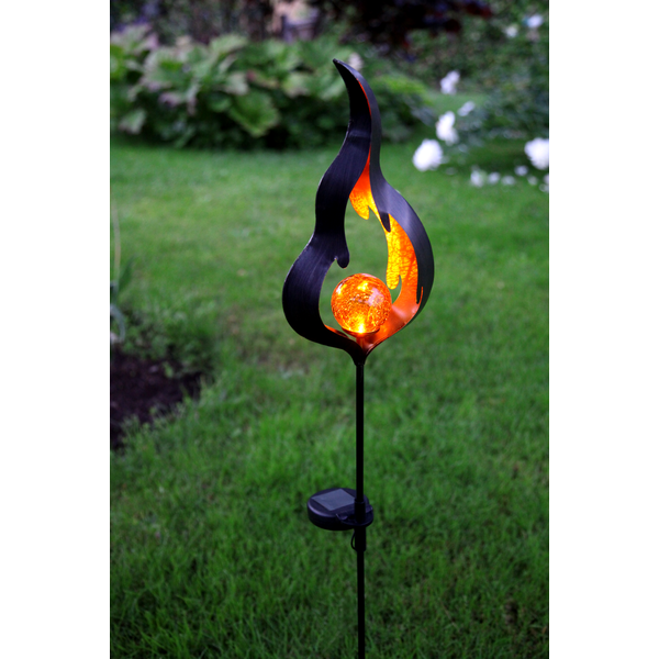 Solar garden LED light LIFE FIRE 85x17cm amber