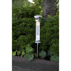 Solar garden thermometer CELSIUS with LED light 57x9cm silver