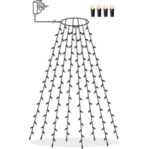 Light Chain XMAS TREE 8x2m 160LED 10W Warm White IP44, with adapter