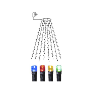 Light Chain XMAS TREE 8x2m 160LED 10W Multicolor IP44, with adapter