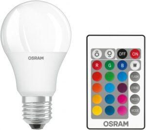 OSRAM LED pirn E27 9W 806lm 2700K+RGB, puldiga