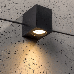 LED wall light 1xGU10, IP54, sandblack, excl. illuminant