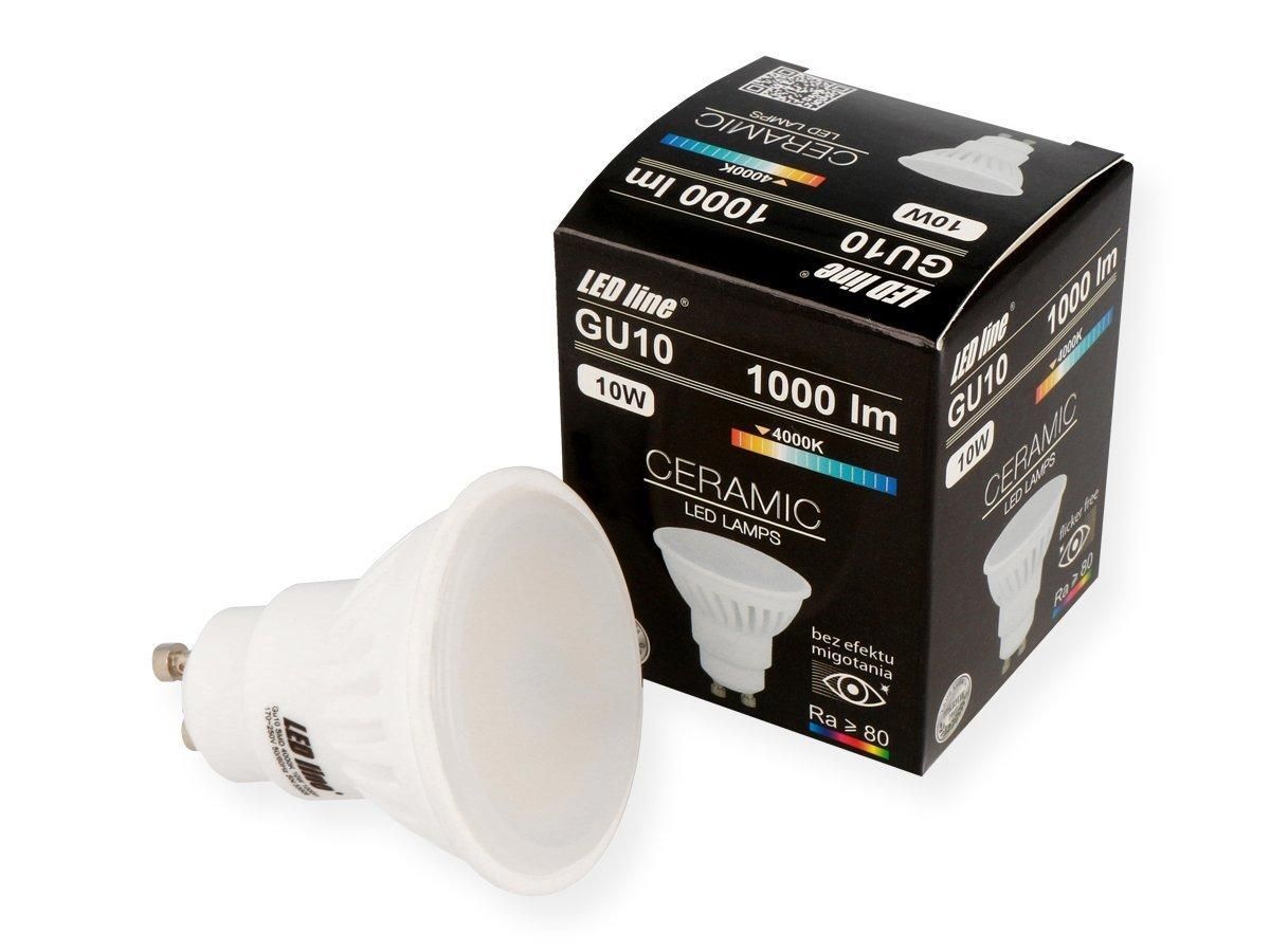 GU10 LED bulb 10W 4000K 1000lm 120° dim LED LINE® CERAMIC - MASTERLIGHT