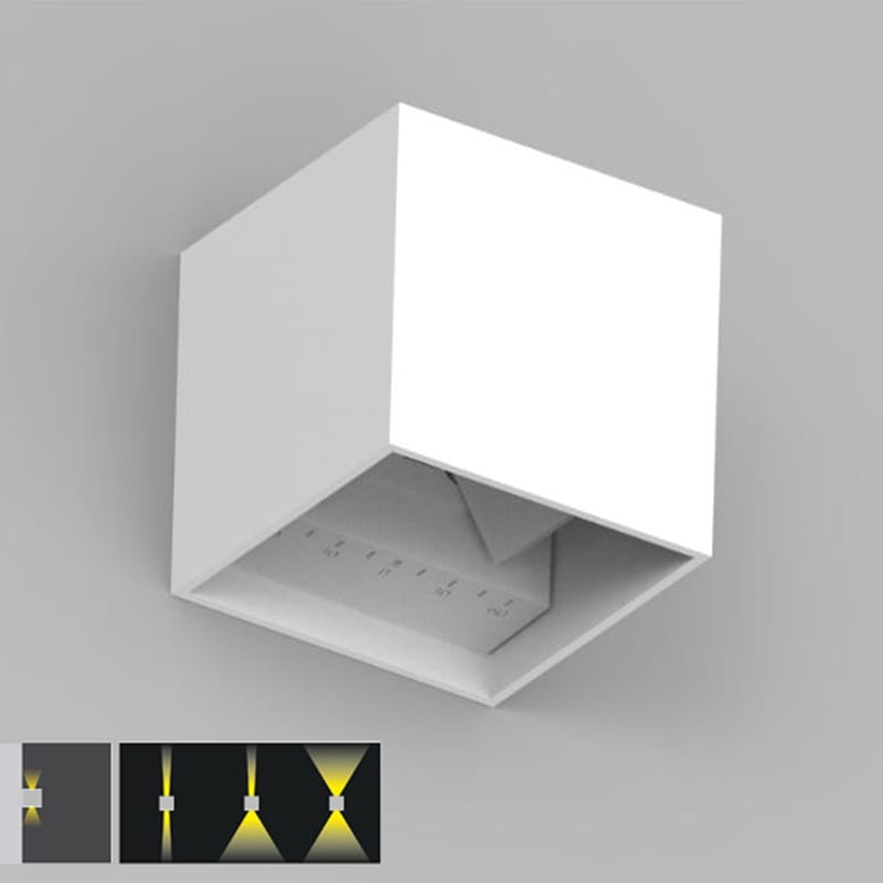 Wall Lamp Cube 10x10x10cm White 6W 2700K Dim.
