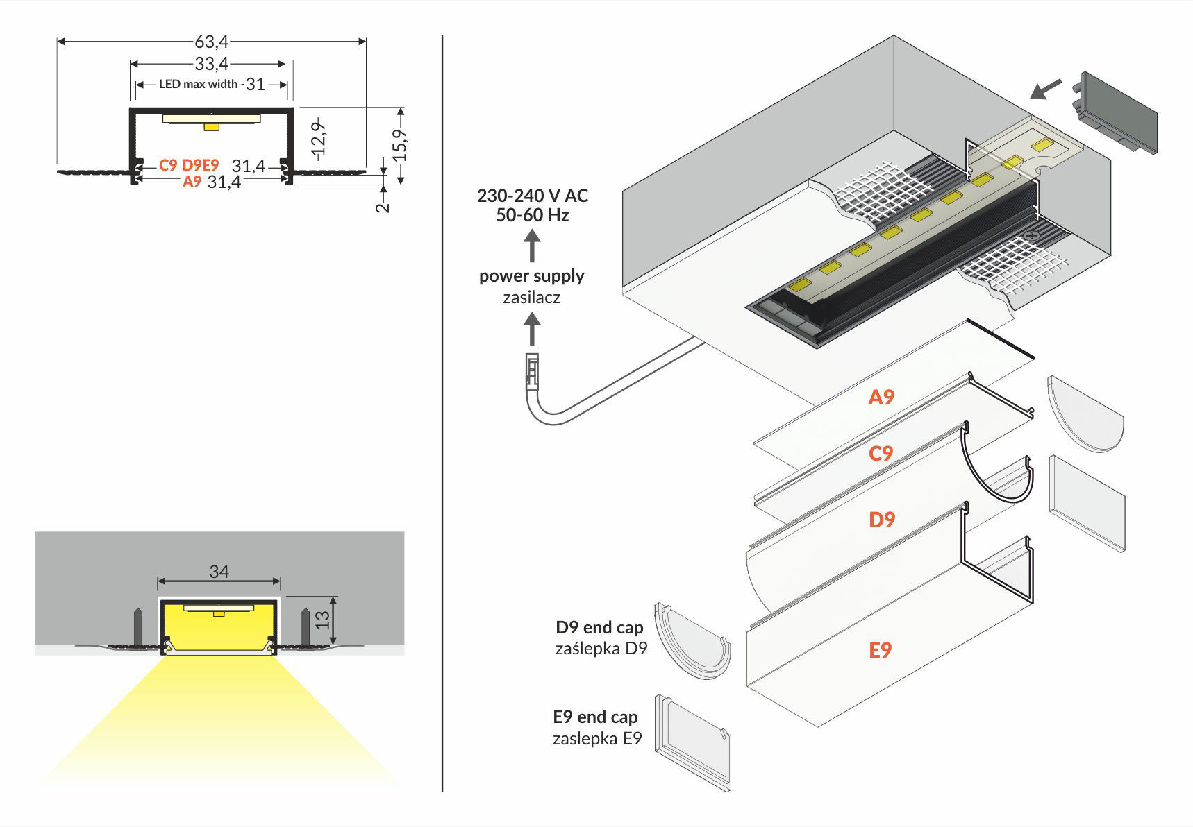 C9 click cover 30mm 20m reel opal white - Image 7