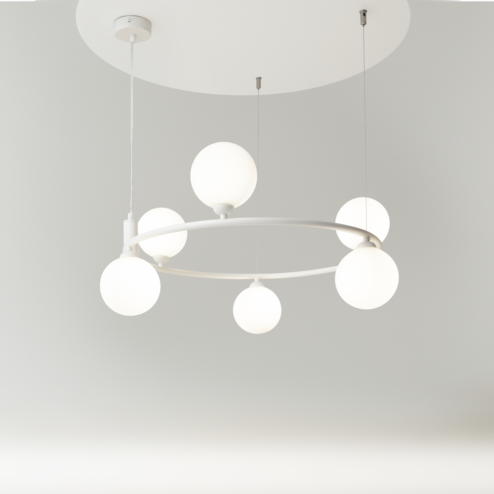 Pendant lamp Ring 58cm 6xG9 White - Image 2
