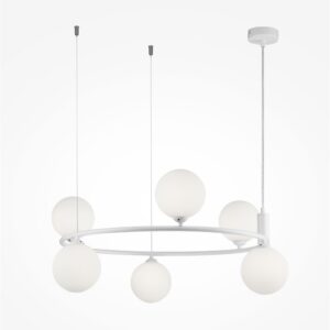 Pendant lamp Ring 58cm 6xG9 White