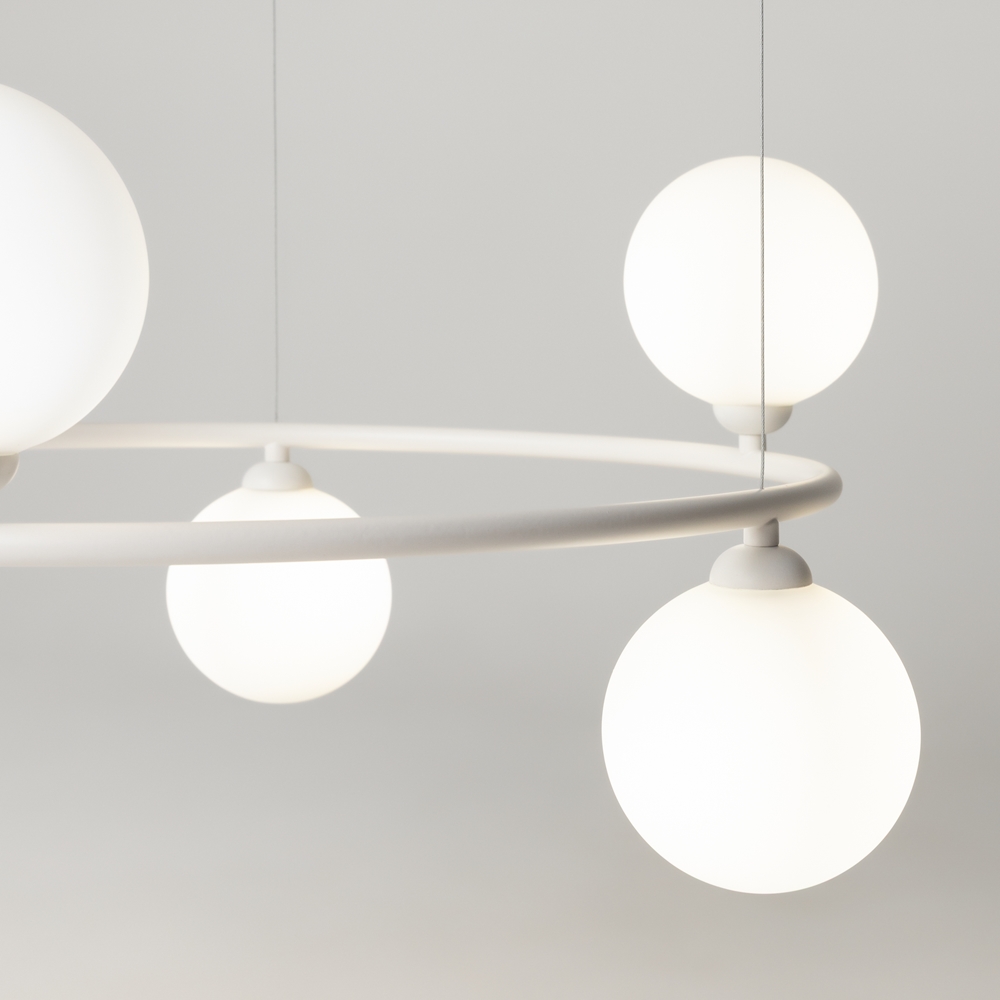 Pendant lamp Ring 58cm 6xG9 White - Image 4