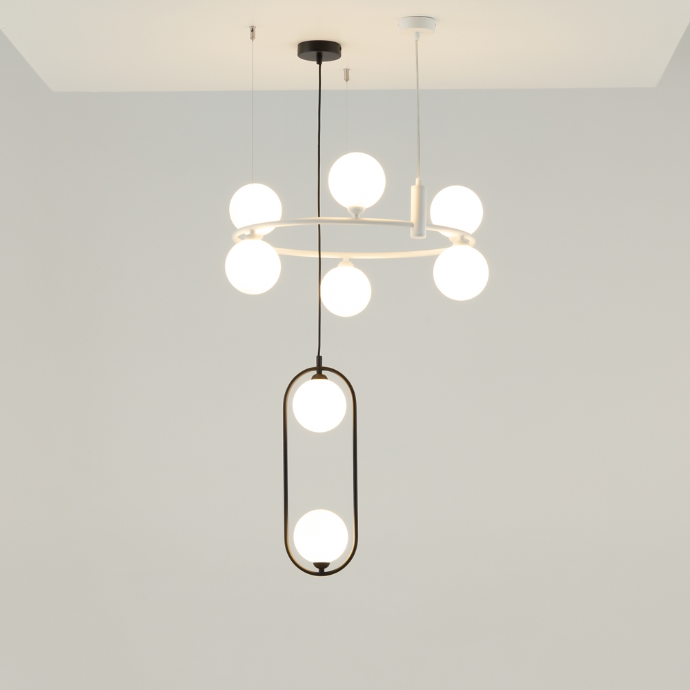 Pendant lamp Ring 58cm 6xG9 White - Image 6