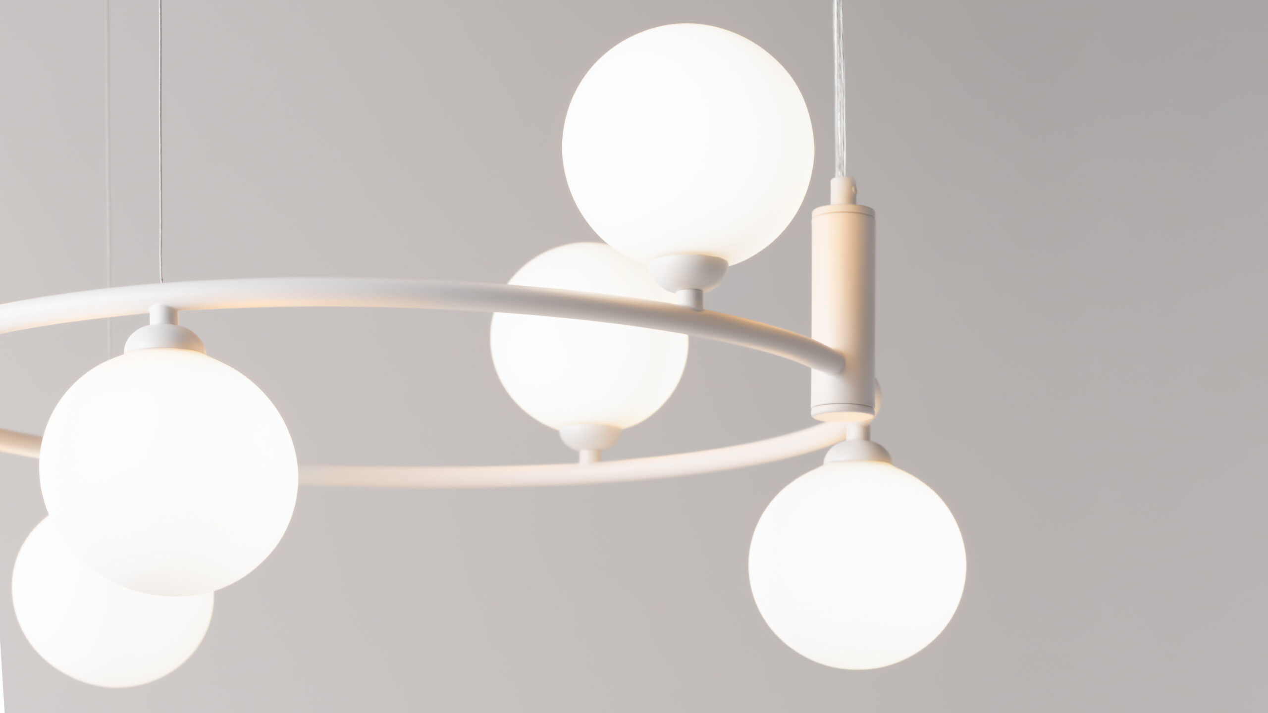 Pendant lamp Ring 58cm 6xG9 White - Image 9