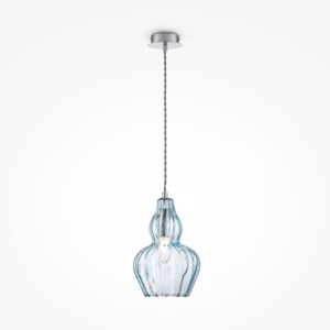 Pendant lamp Eustoma 1xE14 blue/chrome, grey textile cable
