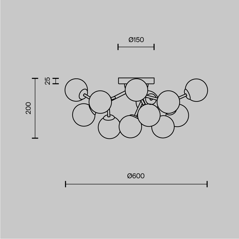 Ceiling lamp Dallas 12xG9 brass/opal - Image 5