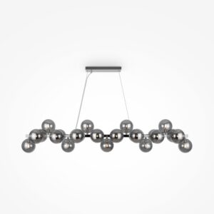 Pendant lamp Dallas 124cm Chrome-Smoky