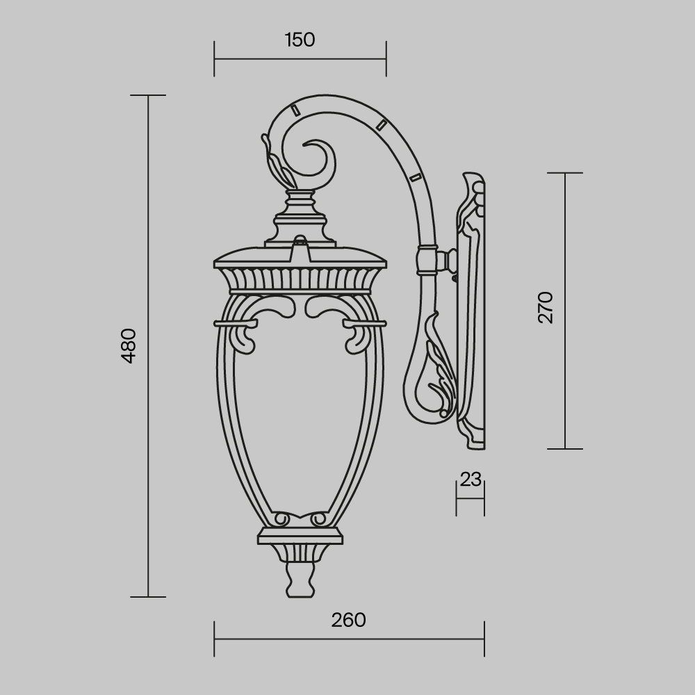 Wall lamp Fleur Antique bronze - Image 6