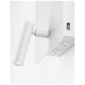 Bedside lamp ZEN LED 5+3W 3000K USB Charger White