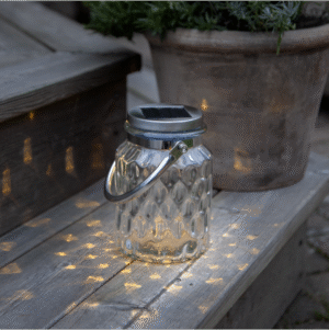 Solar lantern glass jar PIREUS LED 11x16cm
