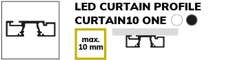 45x14mm profile CURTAIN Single, black RAL9005, 200cm - Image 2