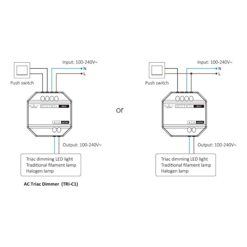 AC LED dimmer Triac (WiFi + 2.4G + Push) Tuya SMART 100-240V MiBoxer - Image 5