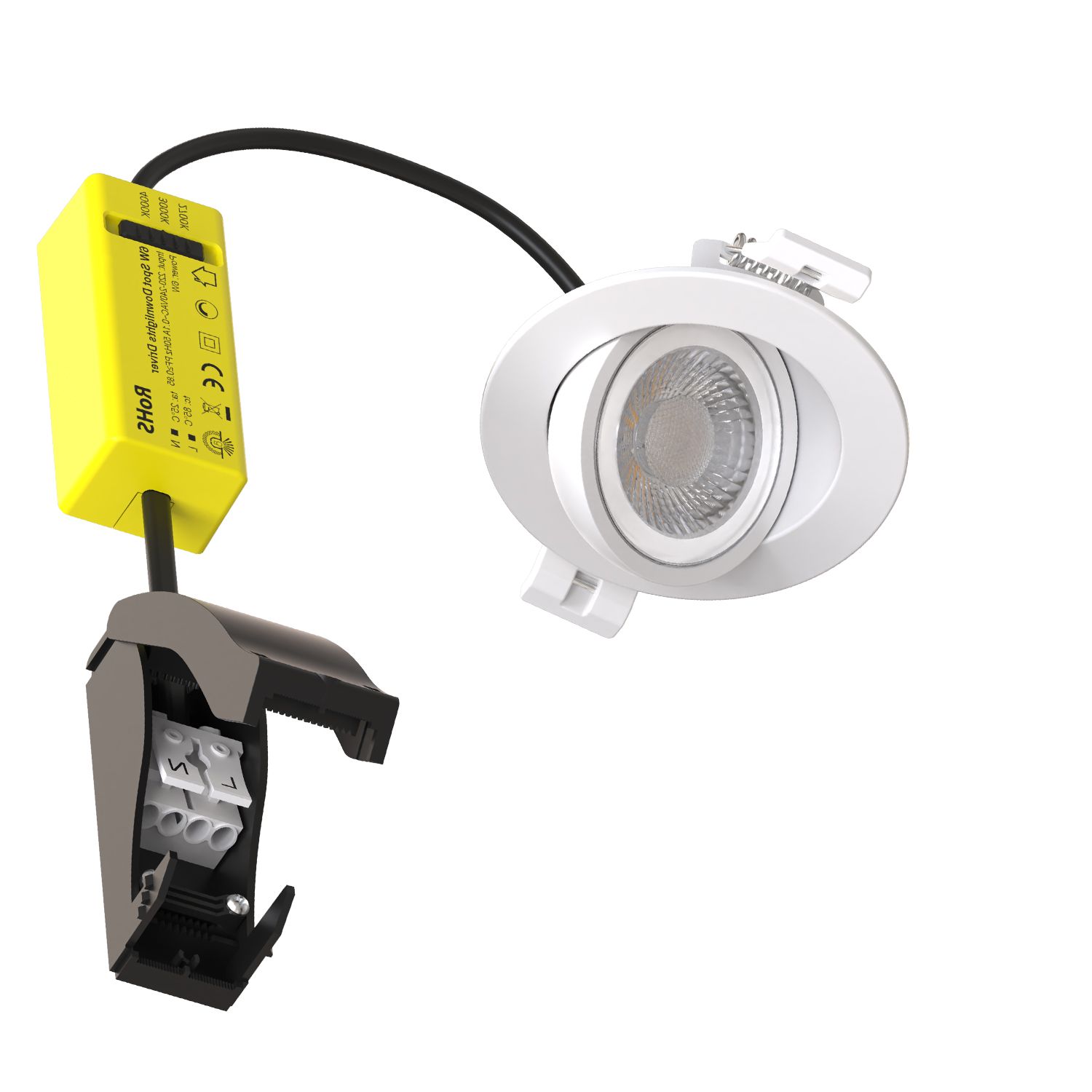 Sphere-68 6W 40° 660lm 2700|3000|4000K CRI90, white, dimmable LED downlight, swiveling - Image 4