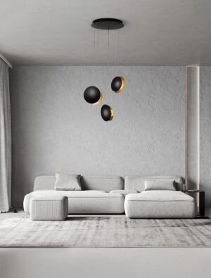 Design pendant SHELL LED 18W black/gold