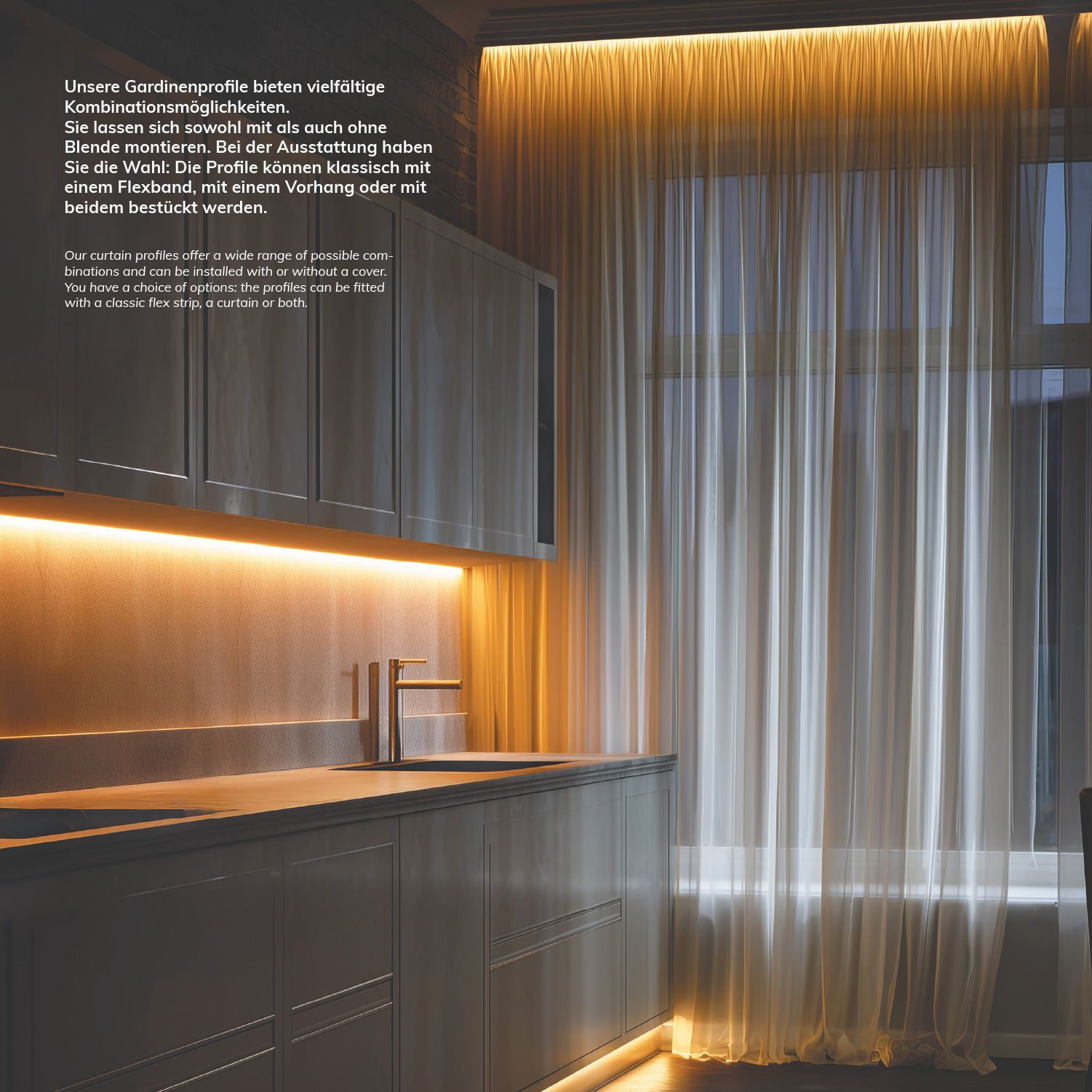 45x14mm profile CURTAIN Single, black RAL9005, 200cm - Image 5