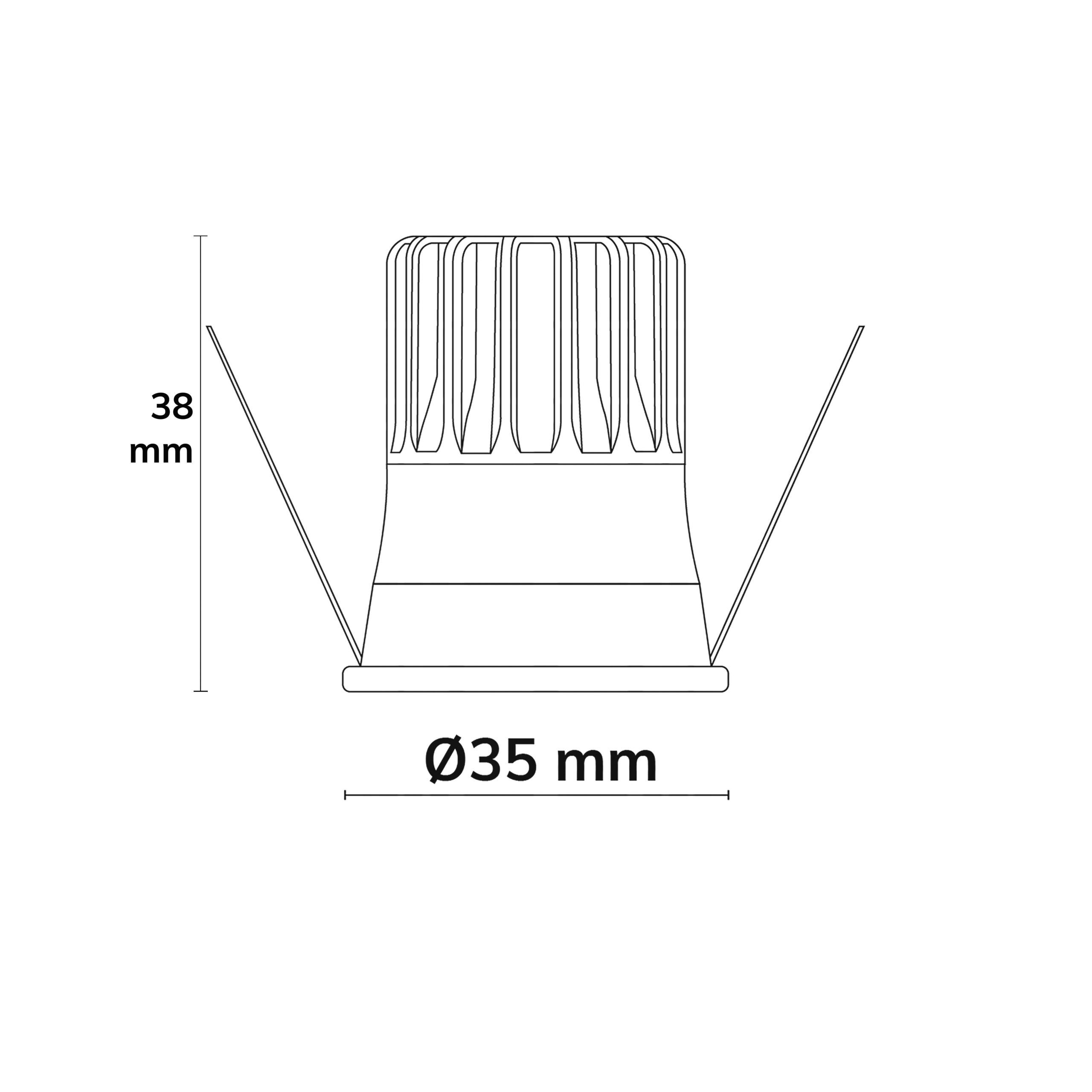 BACK32 mini 5W 2700K CRI90 36° 320lm honeycomb, dimmable LED Recessed spotlight - Image 8