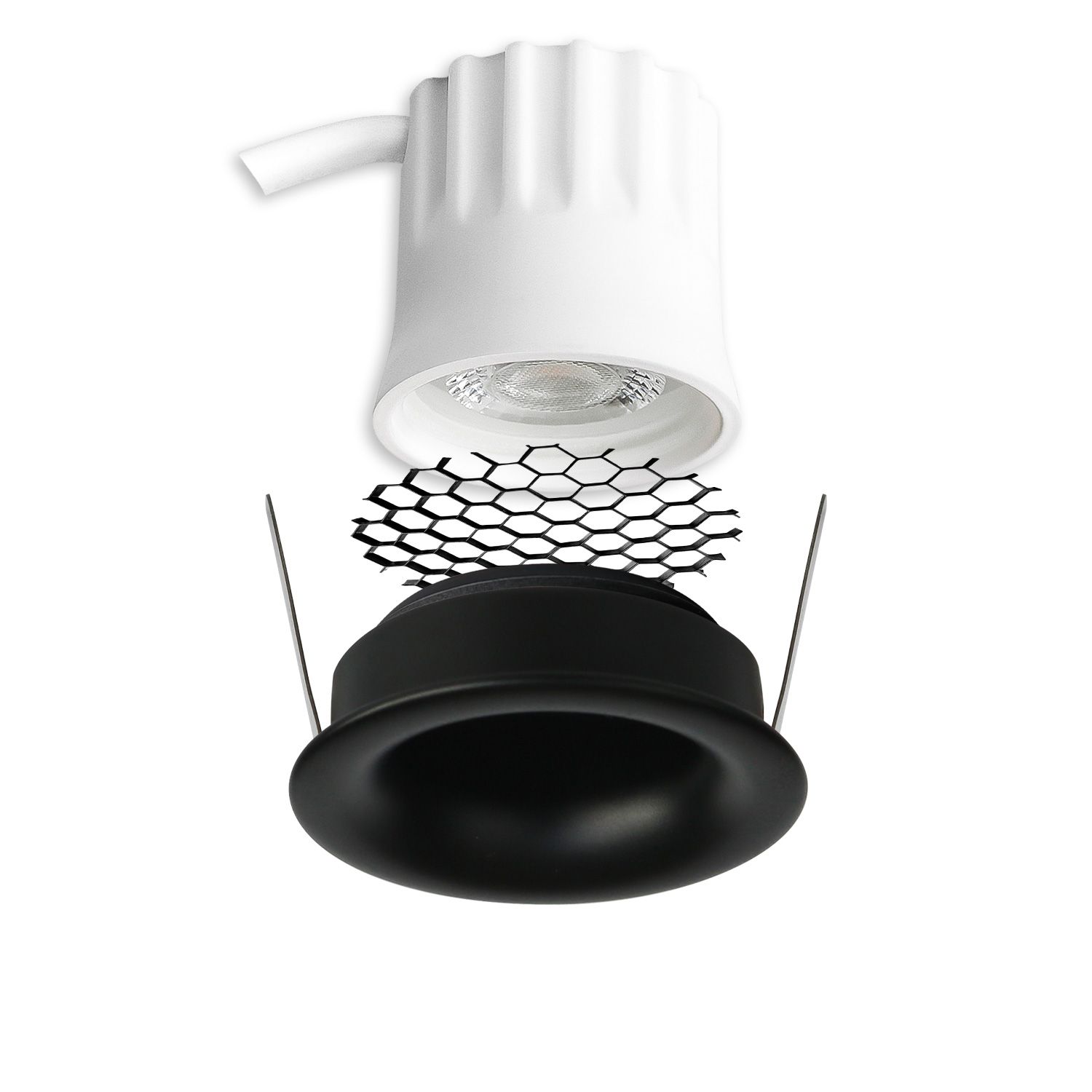 BACK32 mini 5W 2700K CRI90 36° 320lm honeycomb, dimmable LED Recessed spotlight