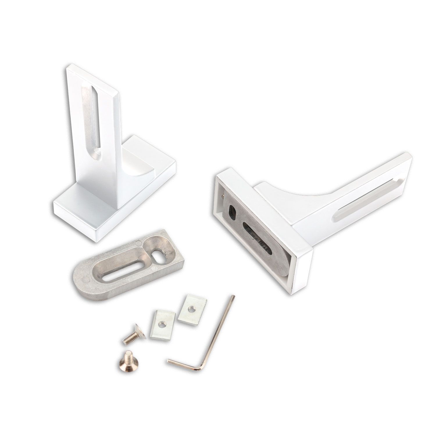 Wall bracket for curtain profiles, short, 2 pieces, white