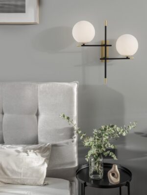 Wall lamp GIT 44cm 2xG9 bulb base opal/gold/black