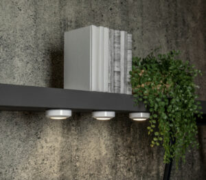 Battery powered stick on LED lamps, push-switch 3pcs White