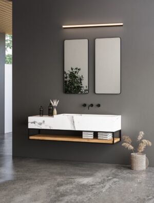 Mirror lamp ENDO 82cm LED 3000K 2637lm IP44 black