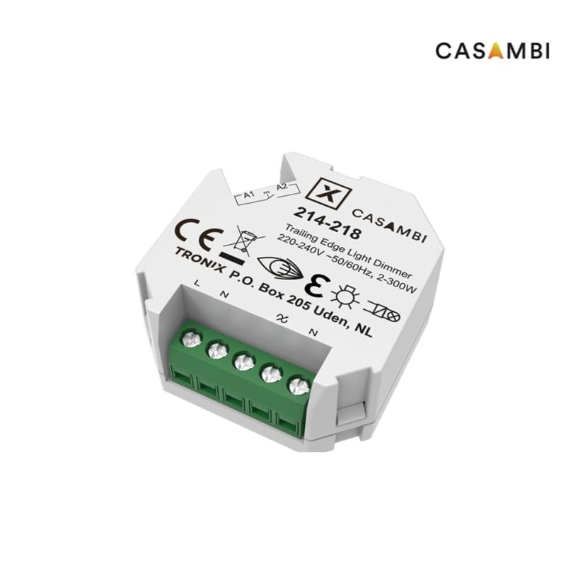 Casambi |push-dim triac dimmer/receiver | 230V | 2-180W | behind switch